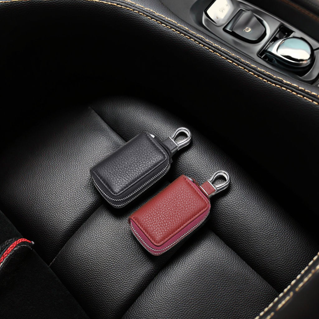 Custom Logo Universal Genuine Leather Car Key Case Protective Cover - Leyoung LYBT082